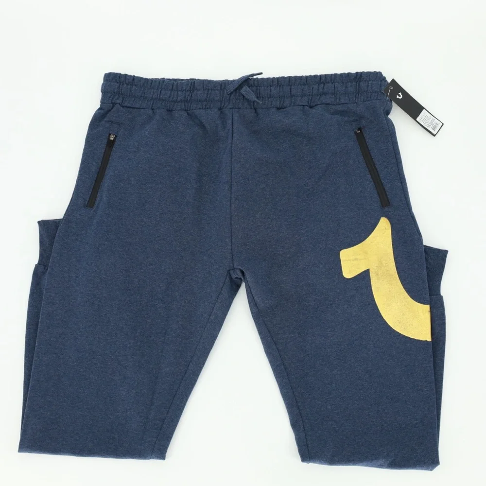 NWT True Religion Loungewear Gold Foil Logo Joggers‎